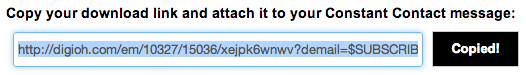 Digioh Download Link for Constant Contact