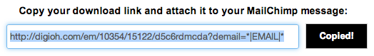 Digioh Download Link for MailChimp