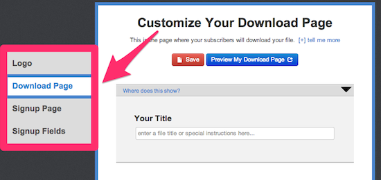 Customize your Digioh download page