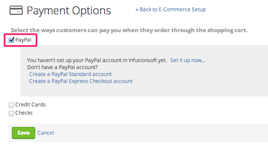 Set up paypal