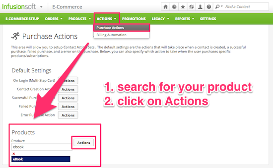 Create a purchase action