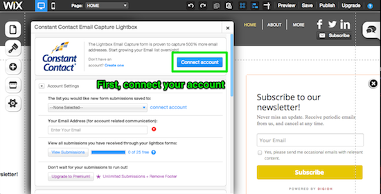 Connect your Constant Contact account to the Digioh Lightbox