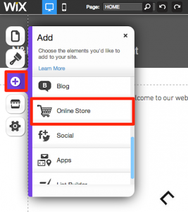 Add Wix Online Store