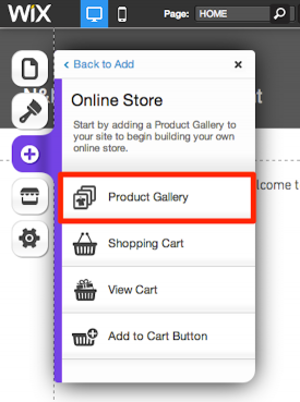 Add Wix Product Gallery
