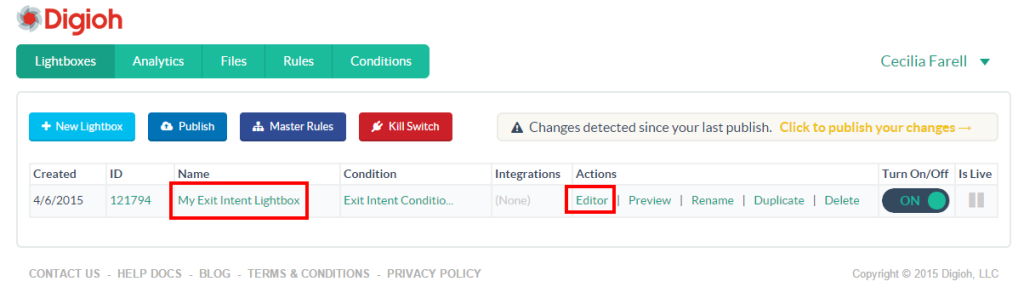 Digioh Lightboxes | Editor