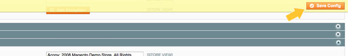 Magento Admin Panel | Save Configuration