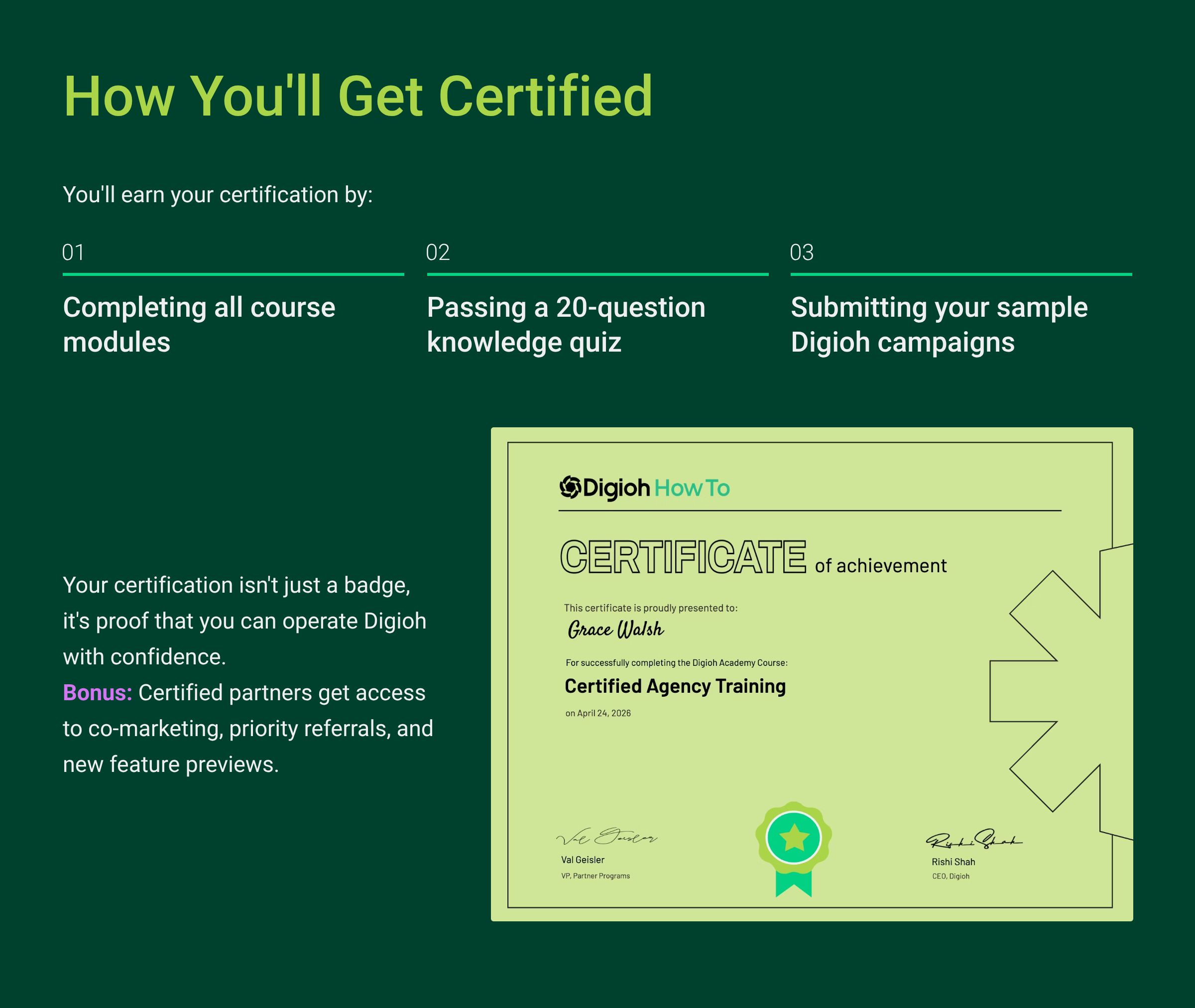 How You'll Get Certified